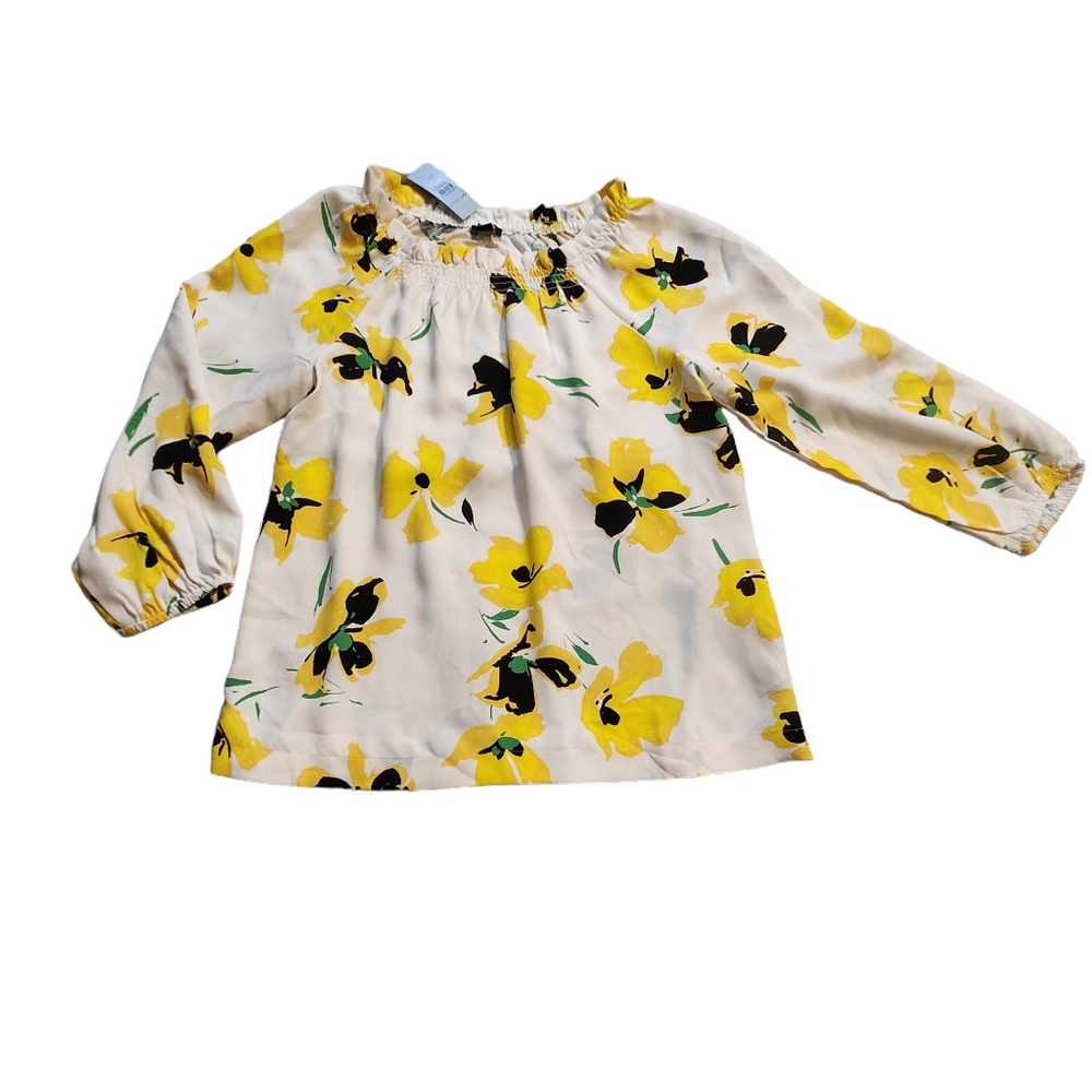 NWT Ann Taylor Women's Floral Puff Sleeves Oversized Blouse Size XS Petite D29